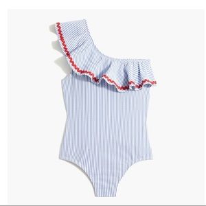 NWT Jcrew Seersucker ruffle one piece